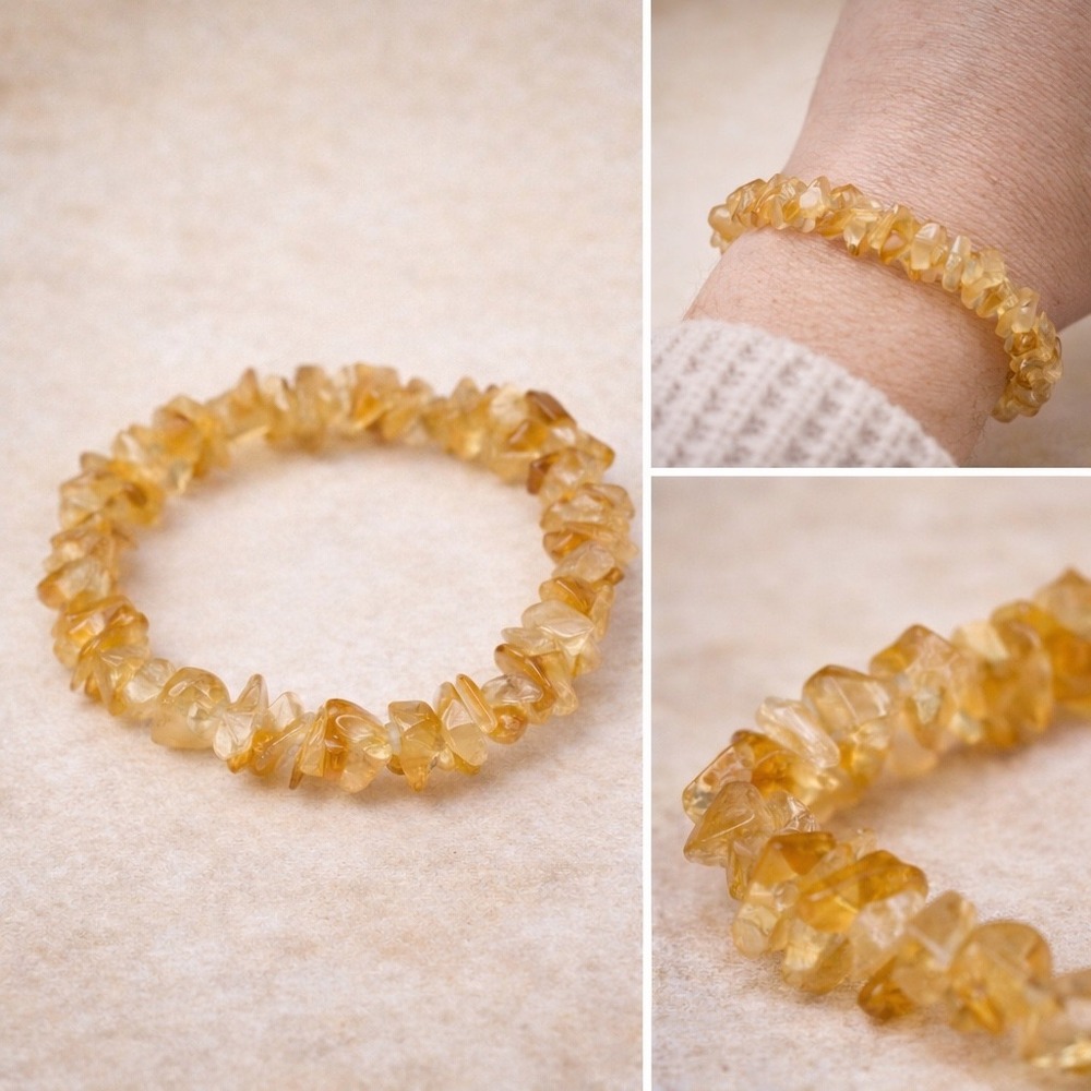 Citrine Chip Bracelet Witchy‎ Boho Crystal Abundance Energy Jewelry HTA
